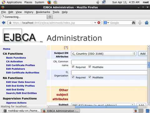 screenshot of EJBCA Enterprise
